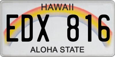 HI license plate EDX816