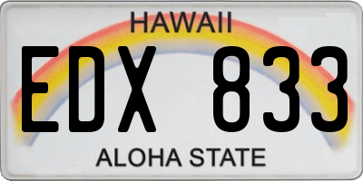 HI license plate EDX833