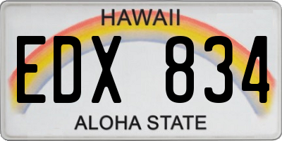 HI license plate EDX834