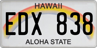 HI license plate EDX838