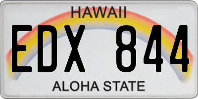 HI license plate EDX844