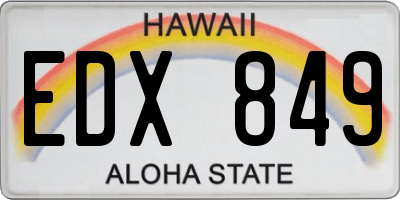 HI license plate EDX849