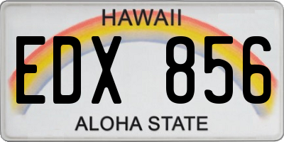 HI license plate EDX856
