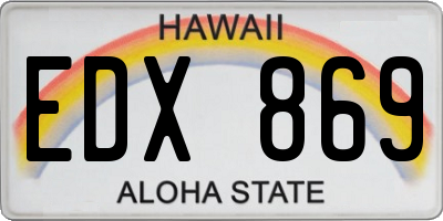 HI license plate EDX869