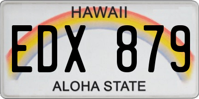 HI license plate EDX879