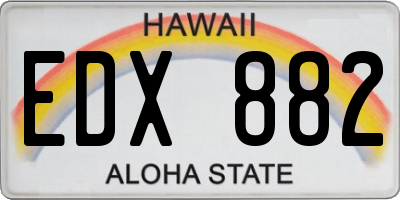 HI license plate EDX882