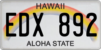 HI license plate EDX892