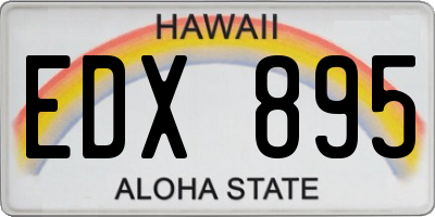 HI license plate EDX895