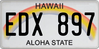HI license plate EDX897