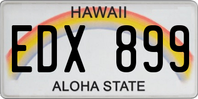 HI license plate EDX899