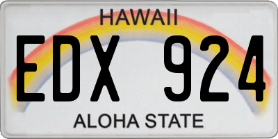 HI license plate EDX924