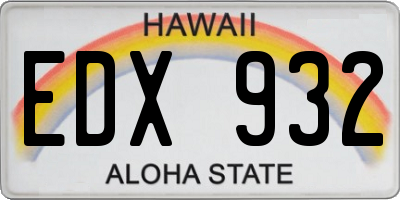 HI license plate EDX932
