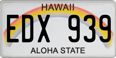 HI license plate EDX939