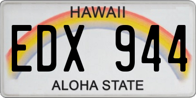 HI license plate EDX944