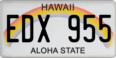 HI license plate EDX955