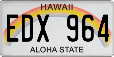 HI license plate EDX964