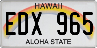 HI license plate EDX965