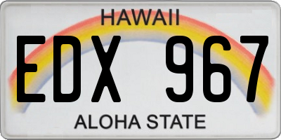 HI license plate EDX967
