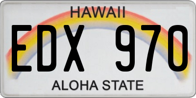 HI license plate EDX970