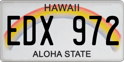HI license plate EDX972