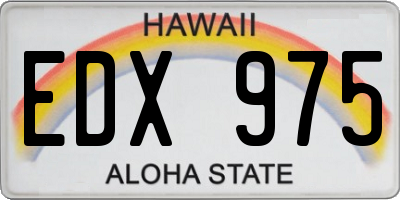 HI license plate EDX975