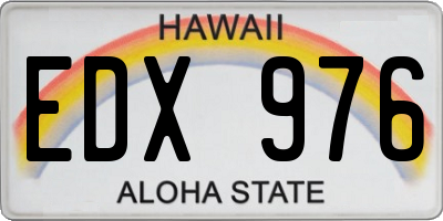 HI license plate EDX976