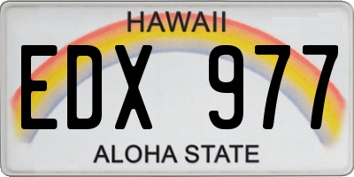 HI license plate EDX977