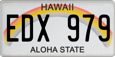 HI license plate EDX979