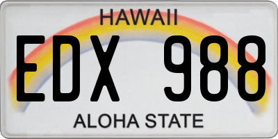 HI license plate EDX988