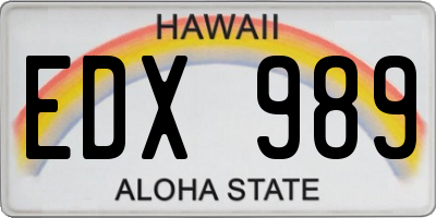 HI license plate EDX989