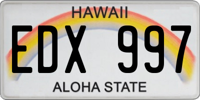 HI license plate EDX997
