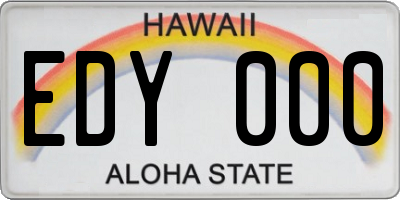 HI license plate EDY000