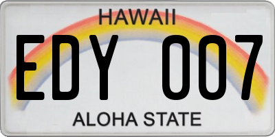 HI license plate EDY007