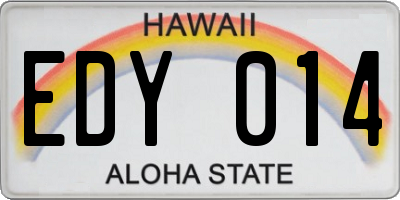 HI license plate EDY014