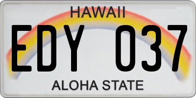 HI license plate EDY037