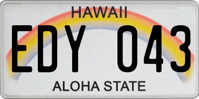 HI license plate EDY043