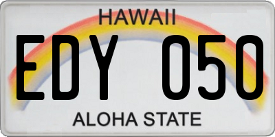 HI license plate EDY050