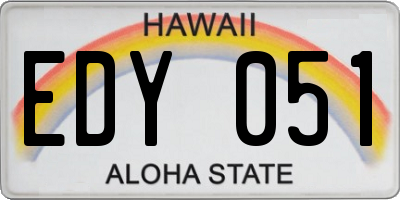 HI license plate EDY051