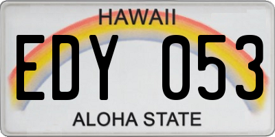 HI license plate EDY053