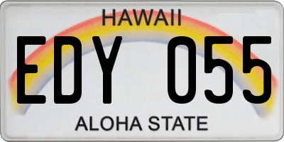 HI license plate EDY055
