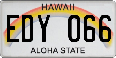 HI license plate EDY066