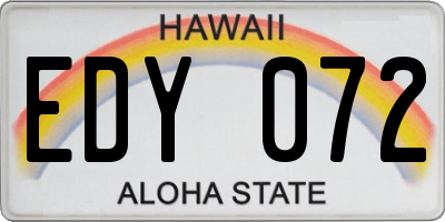 HI license plate EDY072
