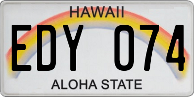 HI license plate EDY074