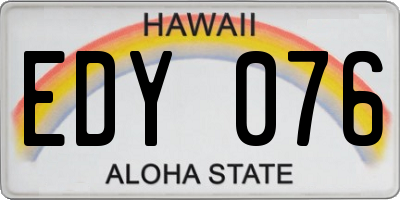 HI license plate EDY076
