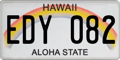 HI license plate EDY082