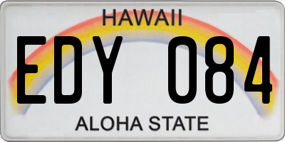 HI license plate EDY084