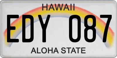 HI license plate EDY087