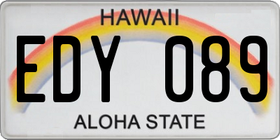 HI license plate EDY089