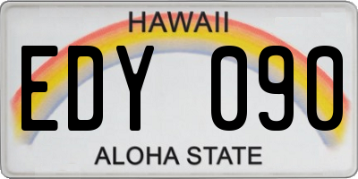 HI license plate EDY090