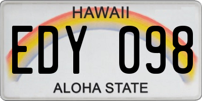 HI license plate EDY098